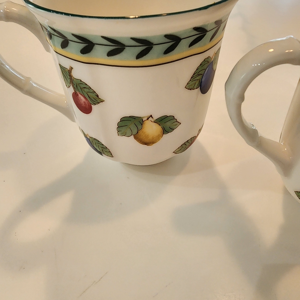 Villeroy & Boch Fruit Motif Mug Set - White, Red, Yellow, Blue